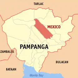 Map of Pampanga with Mexico highlighted