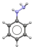 Ball-and-stick model of phenylhydrazine