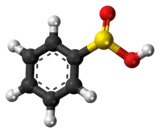 Ball-and-stick model of the phenylsulfinic acid molecule