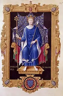 Miniature of Philip VI in Jean du Tillet's Recueil des rois de France, 16th century