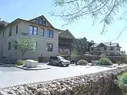 The Arizona Academy North and South Halls were built in 1928 and are located at 1325 N. 14th Street. The former academy is now known as the Stepping Stone Place. The North Hall is addressed as 1307 and the South Hall as 1305. Both towers were listed in the National Register of Historic Places in 1993, ref.: #93000813.