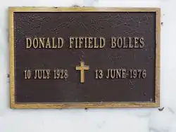 Crypt of Donald Fifield Bolles better known as Don Bolles (1928–1976).