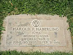 Grave-site of Harold F. Haberling (1927–1961).