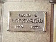 Crypt of Lorna Elizabeth Lockwood (1903–1977).