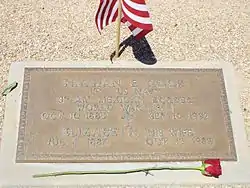 Grave site of Nathan Edward Cook (1855–1992) and his wife Elizabeth Cook (1887–1982). Cook was a sailor in the United States Navy during the Philippine-American War whose naval service continued through WWII. When he died at the age of 106, he was the oldest surviving American war veteran. He is buried in Section 11; Plot 2023.