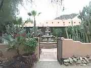 Main entrance to the historic Inn. The Water fountain was added after the Epley's purchased the property.