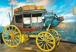 1879 Wells Fargo Stagecoach used in Phoenix on exhibit in the Wells Fargo Museum.