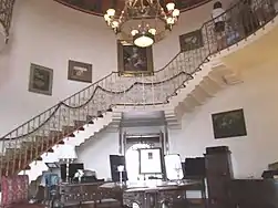 Inside the main entrance of the Wrigley Mansion.