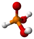 Ball and stick model of phosphorous acid