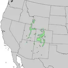 Range of Picea pungens