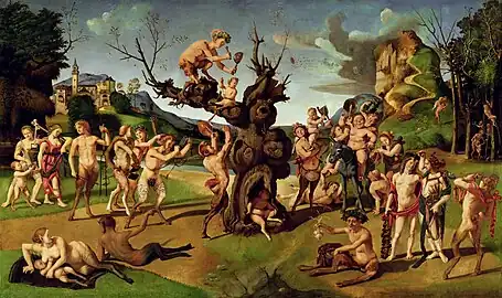 Piero di Cosimo: The Discovery of Honey by Bacchus, c. 1499 (Worcester Art Museum, Worcester, Massachusetts)