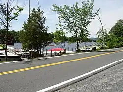 View of Warner Bay of Lake George as seen across Pilot Knob Road