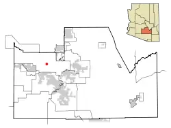 Location in Pinal County and the state of Arizona