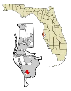 Location in Pinellas County and the state of Florida