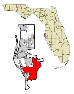 Location in Pinellas County and Florida