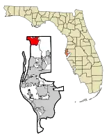 Location in Pinellas County and the state of Florida