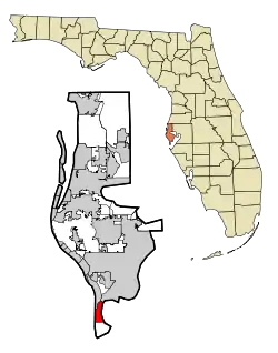 Location in Pinellas County and the state of Florida