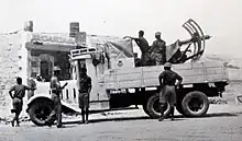 ‘Pip’, a truck-mounted QF 2-pounder naval gun, during operations against the Arab Revolt in Palestine, 1936.