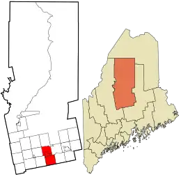 Location in Piscataquis County and the state of Maine.