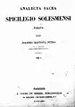 Analecta sacra spicilegio solesmensi parata, 1876