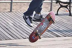 A pair of Nike SB Blazer skate shoes