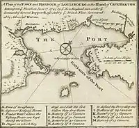 Map of the siege of Louisbourg, 1745.