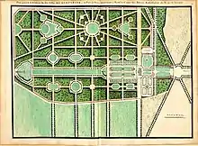 General plan of the château, gardens et park of the Château de Cherperine