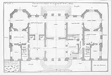 Plan of the ground floor of the Hôtel de Moras