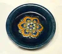 Tang offering tray, 8th-9th century, with cobalt blue the main colour