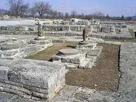 Ruins of the early medieval city of Pliska, the first Bulgarian capital