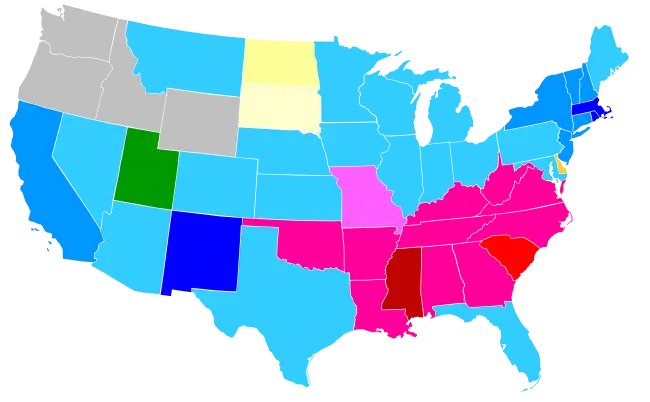 Christian denomination plurality by state