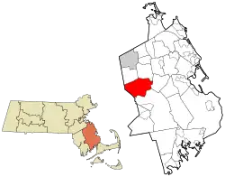 Location in Plymouth County in Massachusetts