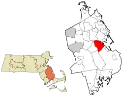 Location in Plymouth County in Massachusetts