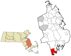 Location in Plymouth County in Massachusetts