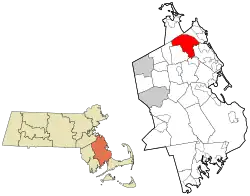 Location in Plymouth County, Massachusetts