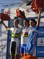 Podium: Neylan, Vos and Longo Borghini