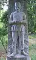 Life-size statue for the Oskar Poensgen family grave by sculptor August Kraus