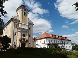 Church of Saint John of Nepomuk and Pohořelice Castle