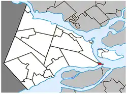 Location within Vaudreuil-Soulanges RCM