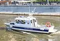 A police patrol boat in Moscow