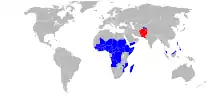 Countries with polio cases in 2020