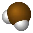 Space-filling model of the hydrogen polonide molecule