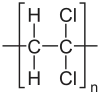 Skeletal formula of polyvinylidenechloride =