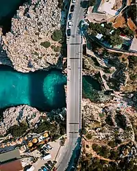 Panoramic view of Ponte del Ciolo (Ciolo's Bridge)