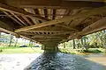 The bridge's underside structure