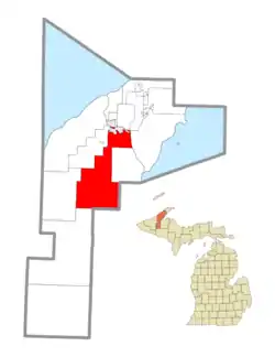 Location within Houghton County