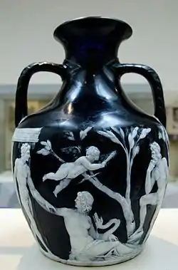 Colour photograph of the Portland Vase