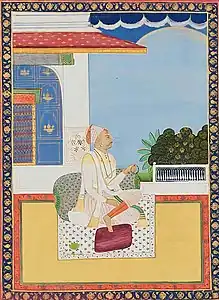 Portrait of Iśvaradāsa Bārahaṭha of Marwar (1830 CE)