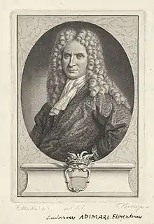 Portrait of Lodovico Adimari. Copperplate engraving by Pompeo Lapi after Pietro Dandini