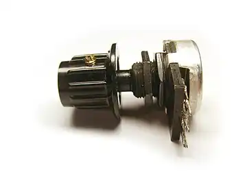 the knob on the left turns the shaft of a potentiometer